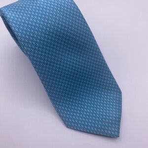 Neiman Marcus Teal Houndstooth Men's Silk Rep Tie